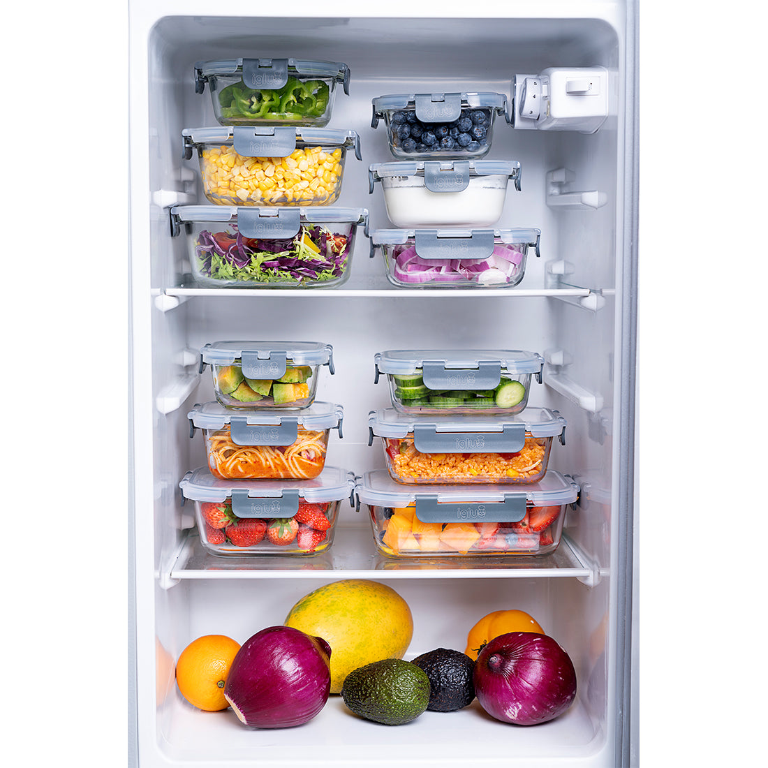 Glass Food Storage Containers with Airtight Lids - Assorted Sizes – 12 PACK