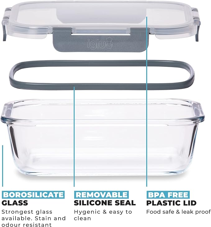 Glass Food Storage Containers with Airtight Lids - Assorted Sizes – 12 PACK