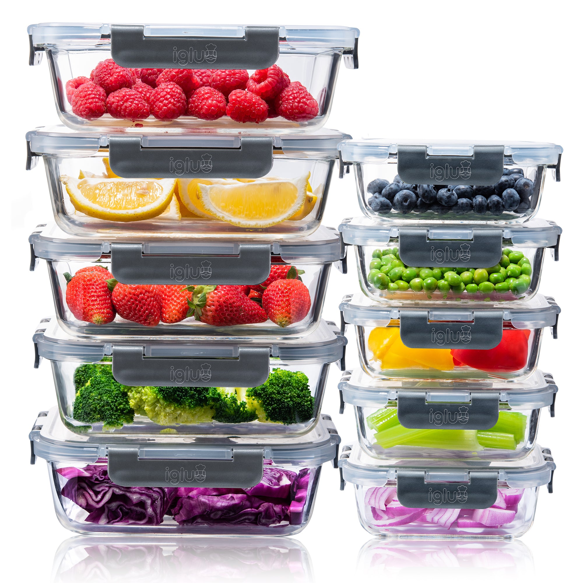 10 Pack Glass Meal Prep Containers, Glass Food Storage Containers