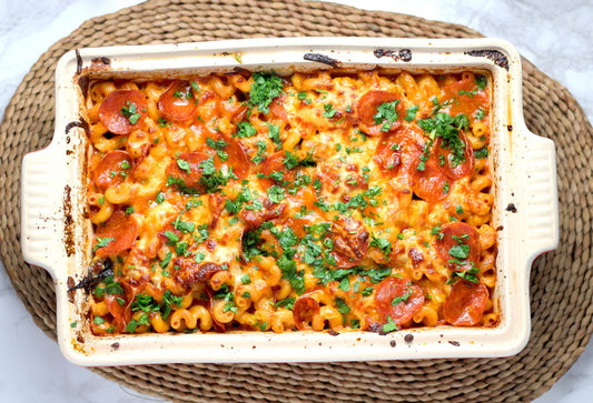 Dairy free sausage pasta bake