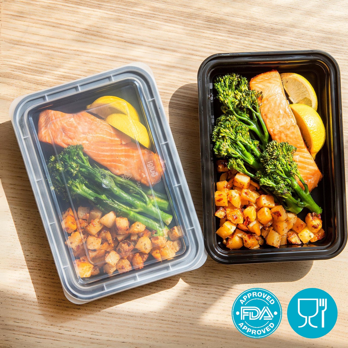1 Compartment Meal Prep Food Containers with Airtight Lids